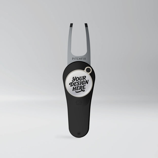 Black custom Pitchfix Original Divot Tool & Ball Marker