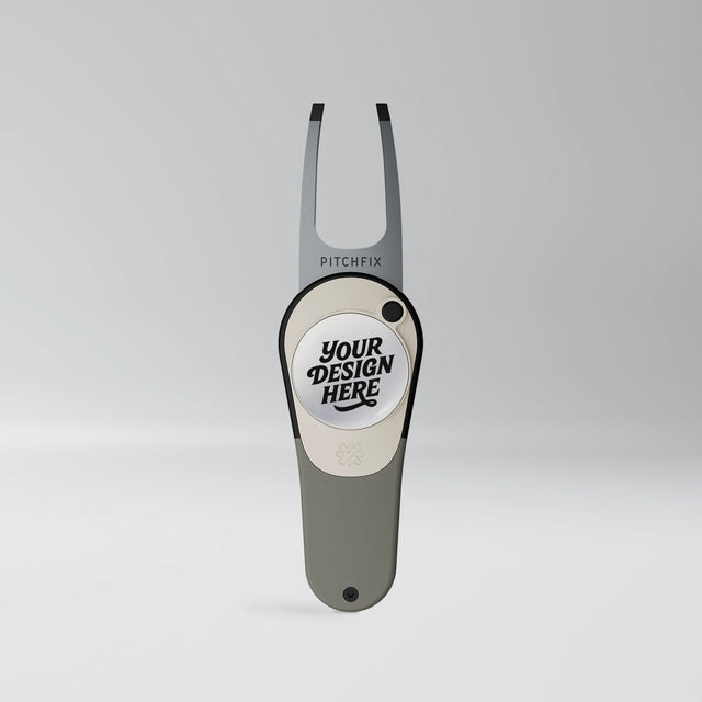 Grey custom Pitchfix Icon Divot Tool & Ball Marker