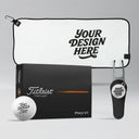 Custom Golf Swag Players Pack with Pro V1 golf balls, Pitchfix tool, magnetic marker, and magnetic towel