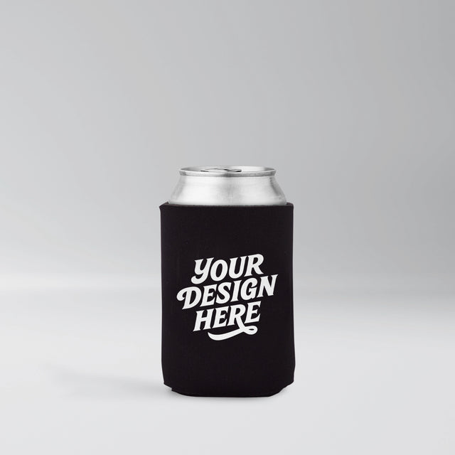 Black custom Foam Can Coolers (25 Pack)