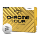 Callaway Chrome Tour golf ball packaging with a white golf ball in front