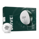 Custom Vice Drive golf ball in white with a printed logo
